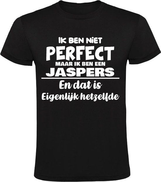 Sol's Ik ben niet perfect maar ik ben een Jaspers Heren T-shirt Zwart | Katoen | Maat S