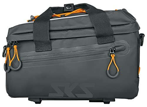 SKS GERMANY Infinity Topbag Fietstas, bagagedragertas, compatibel met "MIK"-systeem, waterdicht weefsel, afneembare schouderriem, reflecterende elementen, inhoud 7 liter, zwart