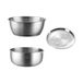Maxcook Lot de 3 bols mélangeurs en acier inoxydable 304, 22 cm, avec passoire et couvercle, robustes, bord profond, finition miroir, compatibles lave-vaisselle, MCWA9907
