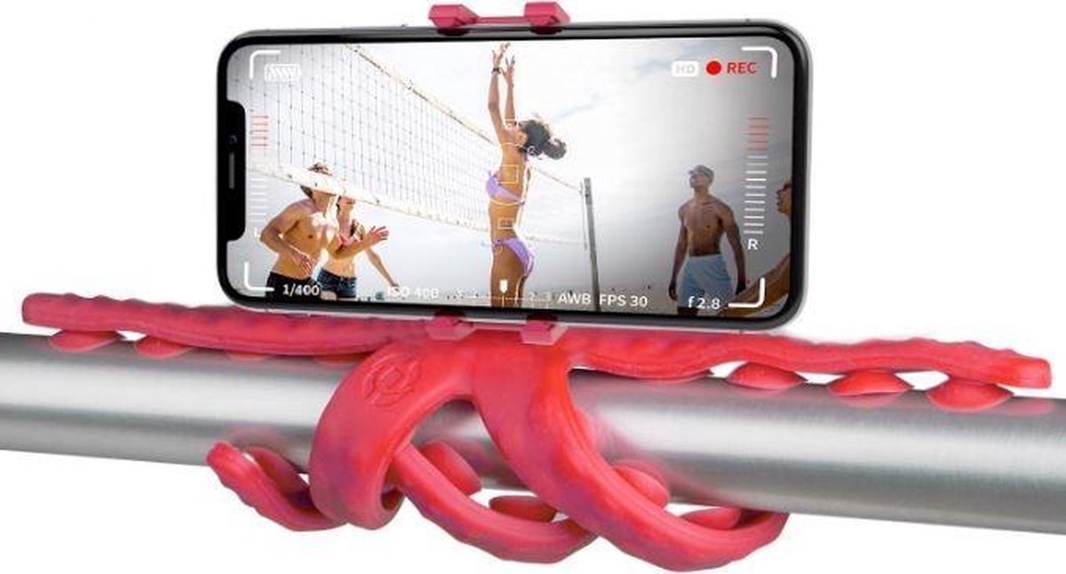 Celly telefoonhouder Squiddy Max 8,5 cm siliconen rood