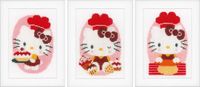 Vervaco Miniatuur telpakket kit Hello Kitty in de bakkerij set van 3
