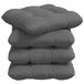 vidaXL Coussin d'assise 4 pièces Microfibre Tissu Gris foncé 40 x 40 cm