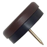 Adsamm PGR-N-BR-30-100 100 x kunststof glijders met buffer en spijker, bruin, Ø 30 mm