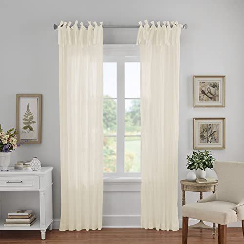 Elrene Single Panel Window Curtain, Ivory, 52" x 95" (1)