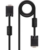 NANOCABLE 10.15.0115 SVGA-kabel met ferrietmonitor, projector en pc, HDB15/M-HDB15/M, zwart, 15 m