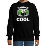 Bellatio Decorations Panda Dieren pandaberen sweater zwart kinderen - pandas are serious cool trui jongens/ meisjes - cadeau grote panda/ pandaberen liefhebber - kinderkleding / kleding 122/128