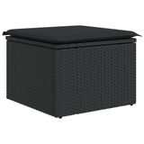 vidaXL 13-delige Loungeset met Kussens, Poly Rattan, Zwart