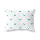 BonaMaison Turkoois-Wit Decoratieve Kussensloop, Kussenhoezen Bank, Decoratieve Kussenhoesjes, Kussensloop; Sofa, Slaapkamer, Kantoor, Auto 45x60 Cm - Ontworpen en vervaardigd in Turkije