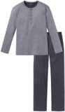 Schiesser Heren Pyjama - Antraciet - R Hals met knooplijst - Maat 98
