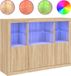 vidaXL Dressoirs met LED-verlichting 3 stuks bewerkt hout sonoma eiken