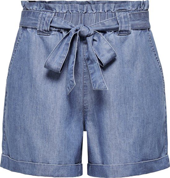 ONLY ONLBEA SMILLA HW PB LOOSE DNM SHORT - Medium Blue Denim - Maat M