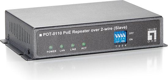 LevelOne POT-0110 Netwerkextender Netwerkrepeater Zwart