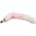 Icecat Plug queue de renard fourrure vegan rose et blanche