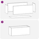 vidaXL Jardinière 2 pièces Blanc Métal Rectangulaire 80 x 40 x 40 cm