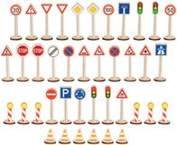 Goki Verkeersborden Speelset - Educatief Houten Speelgoed 40 stuks