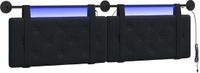 vidaXL Hangend hoofdbord Met LED-verlichting Zwart Fluweel