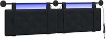 vidaXL Hangend hoofdbord Met LED-verlichting Zwart Fluweel