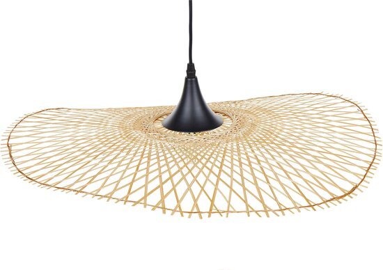 Beliani floyd - hanglamp-lichte houtkleur-bamboehout