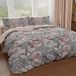 PETTI Artigiani Italiani Dekbedovertrek 160x200 cm Microvezel Bloemen 17 Grijs met Kussensloop 50x80 cm