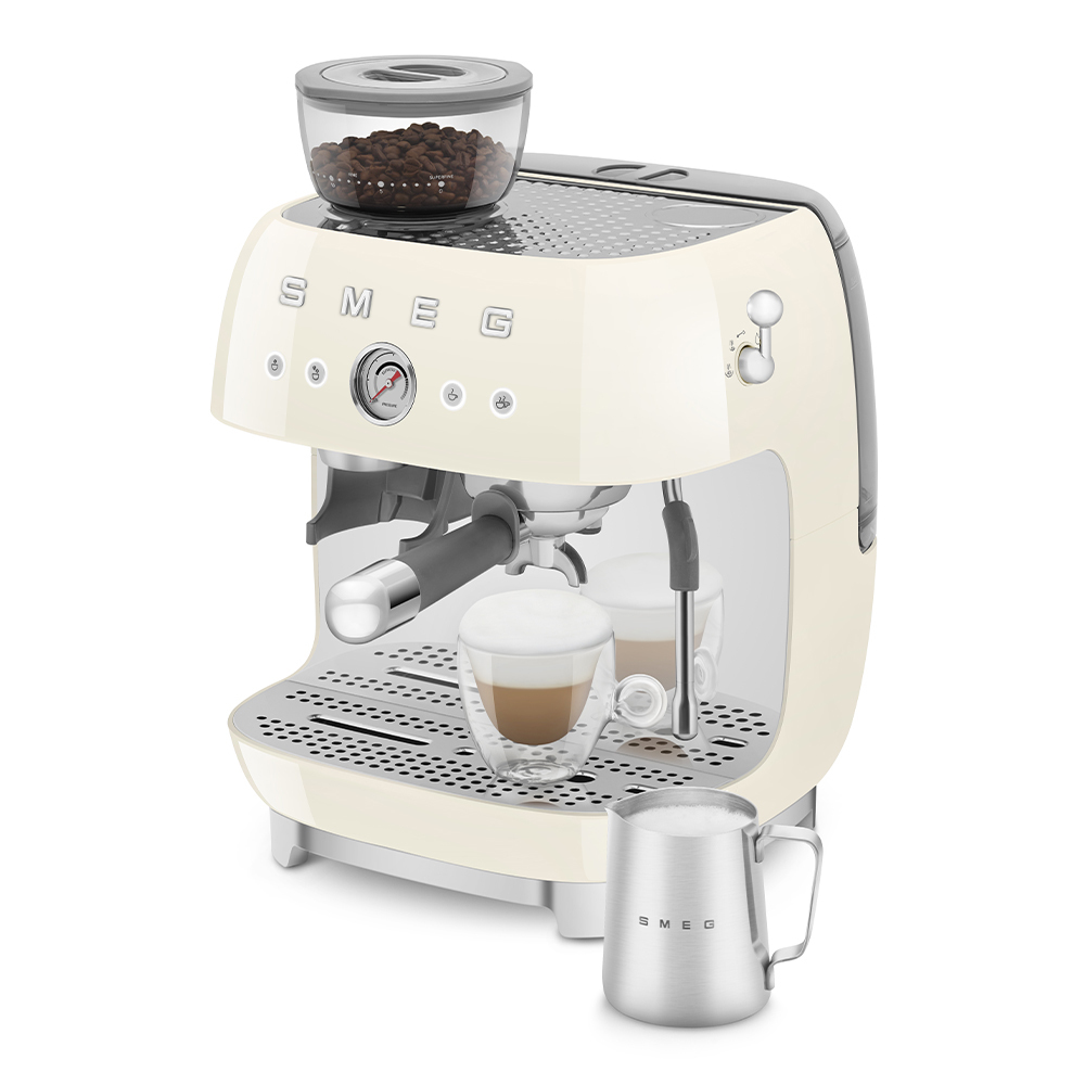 Smeg EGF03CREU Espressomachine - Crème - Met Bonenmaler