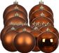 Decoris Boules de Noël set - 18x st - koper/cognac bruin - D6 et D8 cm - kunststof