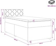 vidaXL Boxspringbed met matras, donkergrijs, 100 x 200 cm, stof