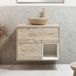 Hudson Reed Hoxton Meuble de lavabo suspendu 80cm Chêne clair Incl. éclairage LED et lavabo à poser ovale Beige (Sand)