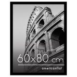 Americanflat 60x80 Fotolijst met Gepolijst Kunststofglas - Brede Fotolijsten Gemaakt van Samengesteld Hout voor Verticale of Horizontale Muurweergave - Epic Collectie - Zwart