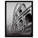 Americanflat 60x80 Fotolijst met Gepolijst Kunststofglas - Brede Fotolijsten Gemaakt van Samengesteld Hout voor Verticale of Horizontale Muurweergave - Epic Collectie - Zwart