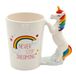 Dekohelden24 Koffiemok van keramiek - motief: regenboog met eenhoorngreep - afmetingen: ca. H/Ø: 11 x 8 cm/inhoud: 400ml
