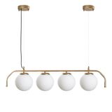 Opviq Elegante gouden kroonluchter, verstelbare hoogte 30-120 cm, metalen behuizing, diameter 15 cm, 4 x E14 max. 40 W, perfect voor moderne woonruimtes, IP20 rating.