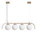Opviq Elegante gouden kroonluchter, verstelbare hoogte 30-120 cm, metalen behuizing, diameter 15 cm, 4 x E14 max. 40 W, perfect voor moderne woonruimtes, IP20 rating.