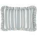 furn. Carmon Stripe Ruche Kussenhoes - Linnen/Blauw - 40x60cm