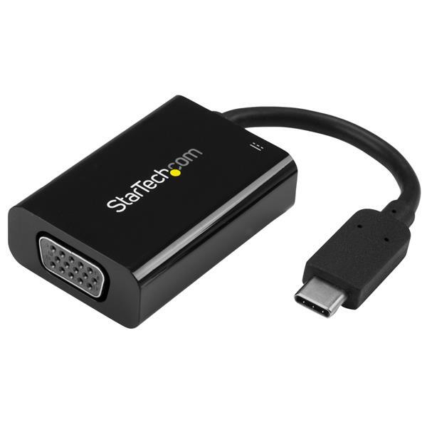 StarTech.com USB-C naar VGA video adapter met 60 W Power Delivery zwart