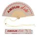 Fisura Originele waaier met het opschrift "Amour d'Eté", moderne en kleurrijke houten waaiers, rode handventilator, inclusief ophanglus, grappig cadeau-idee, 42,5 x 23 cm