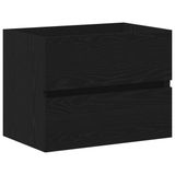 vidaXL Badkamerkast Zwart Eiken 60 x 38,5 x 45 cm Bewerkt Hout