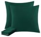 TRANKIELO® - Taie d'oreiller 80 x 80 cm - Set de 2 - Vert foncé - Microfibre