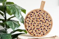 Little Creations DIY pakket - Mozaïek ronde borrelplank beige/zand