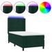 vidaXL Boxspringbed met matras en LED-verlichting, fluweel, donkergroen, 80x200 cm