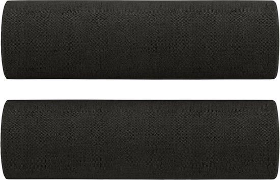 vidaXL Sierkussens 2 stuks 15x50 cm Stof Zwart