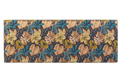 DRW hoofdeinde van polyester met bladeren en hout, verschillende kleuren, 160 x 10 x 60 cm