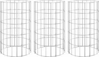 vidaXL Gabion Plantenbakken 3 stuks Rond Verhoogd Ø30x50 cm Staal
