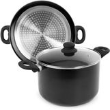 Ibili 16 cm Kookpan Aluminium Zwart Inclusief Deksel Antikleeflaag Geschikt voor Alle Warmtebronnen en Inductie 2.5 L