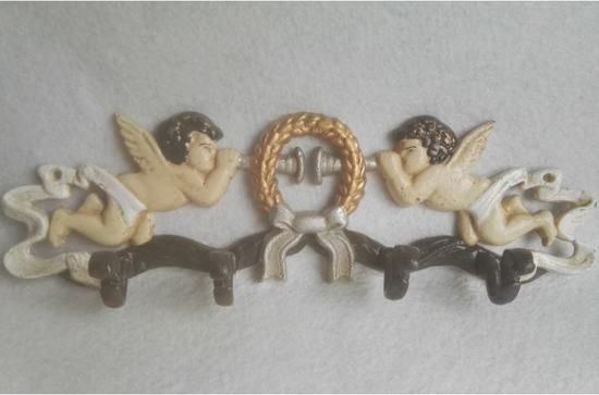 MadDeco Gietijzeren kapstokje van engeltjes (4 wandhaken)