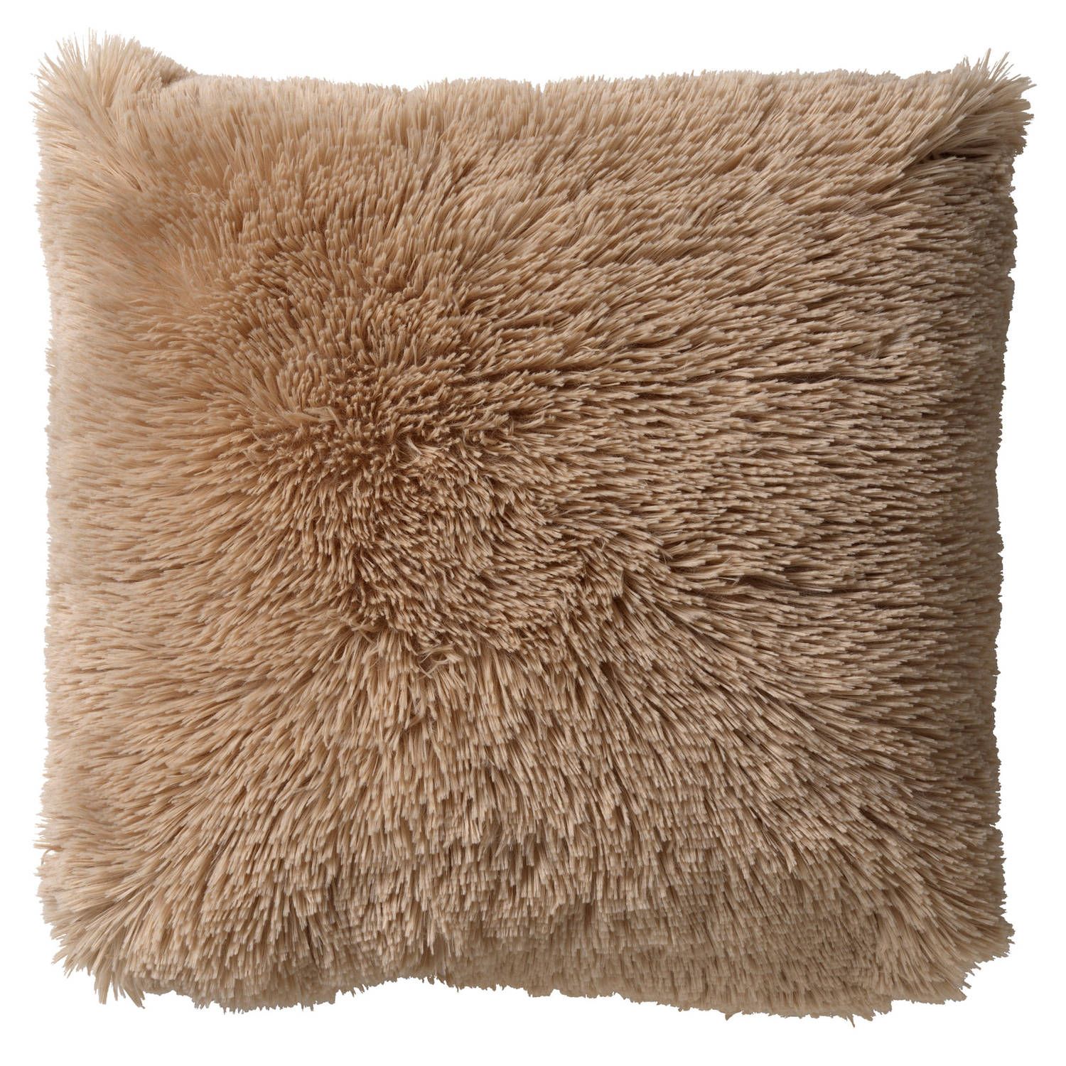 Dutch Decor Fluffy Sierkussen - 60x60 cm - Pumice Stone - Beige