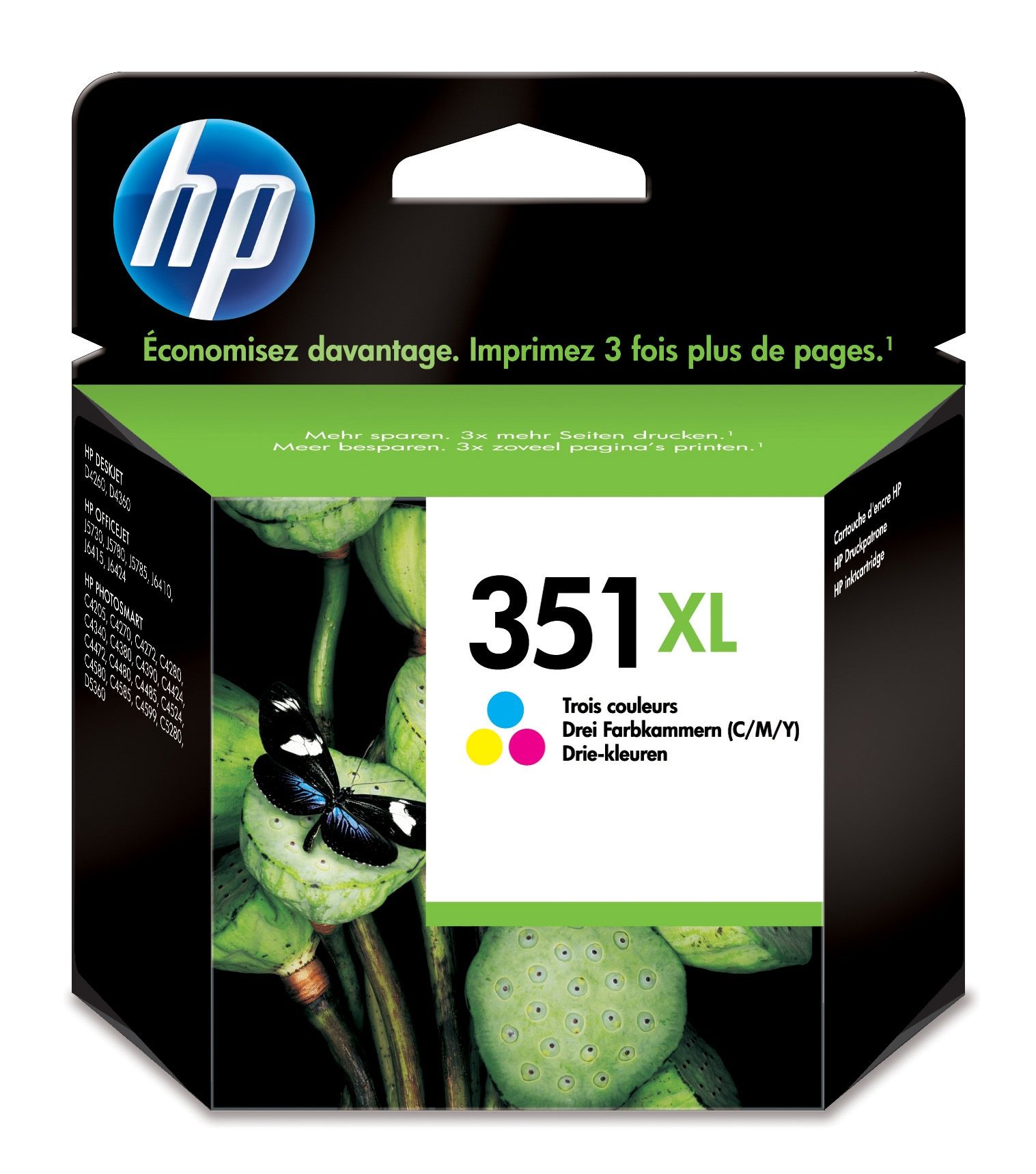 HP 351XL High Capacity Tri-Color Ink Cartridge - Original