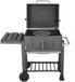 Happiq Chariot de barbecue Tavien - Barbecue à charbon de bois - BBQ - Smoker XXL - Grill à charbon de bois - Avec roues, poignée en acier inoxydable - Parfait pour terrasse extérieure, jardin et cour arrière