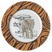 GENEVIEVE LETHU 544002 plat bord Ø 27 cm porselein – collectie TANGANYIKA – kleur wit-bruin/olifantendecoratie