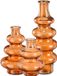 Mica Decorations Bloemenvaas Sira - 3x - transparant glas - oranje - 3 maten - vaas - sierlijk model