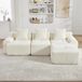 Wolkenbank Beige Canapé d'angle 3 places avec repose-pieds